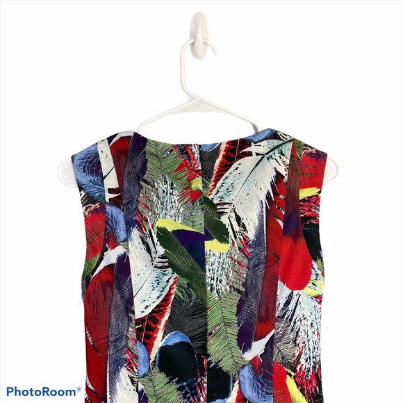 Reiss Ottoline Printed Overlay Dress Size 2 - Picture 5 of 10